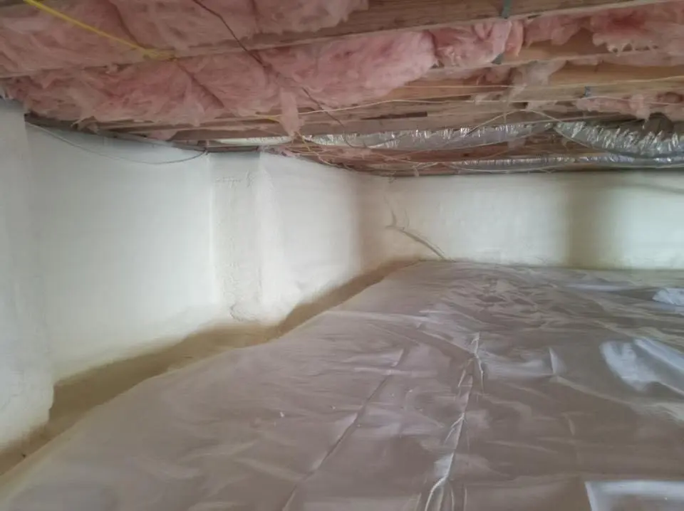 Crawl space encapsulation with closed-cell spray foam for Attic Insulation in White Oak